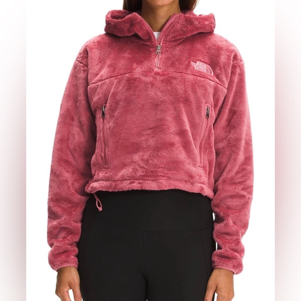 The North Face Bear 1/4-Zip‎ Hoodie" for women. size M.color Coral Rose.
